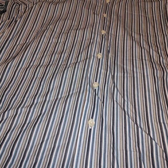 New Gap Classic Blue Gray Striped Button Down Long Sleeve  Shirt Size Men's XL - Picture 2 of 2